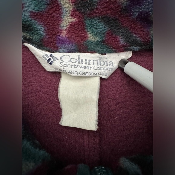 COLUMBIA Purple and Green Full Zip Long Sleeves Fleece Pullover in XL - Picture 6 of 14
